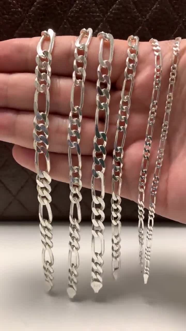 Sterling Silver Figaro Bracelet, 925k Figaro Chain Bracelets